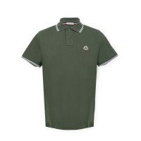 Polo Shirt Khaki Logo Collar Stripe White