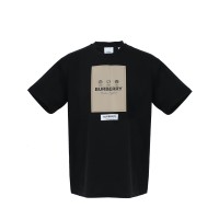 Tshirt Label Applique Cotton Oversize Black