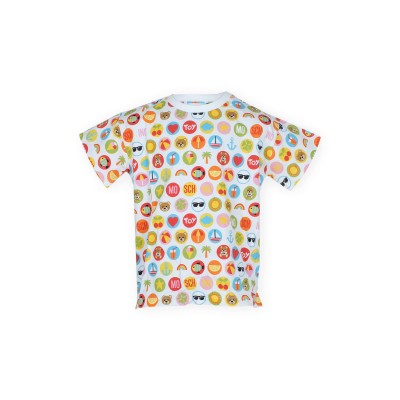 Baby Tshirt Summer White All Over Logo Multicolor