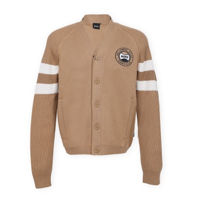 Logo Patch Cardigan In Brown