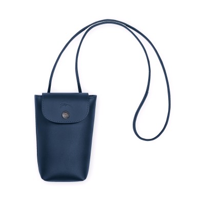 Le Pliage Xtra Phone Case With Leather Navy