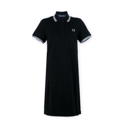 Polo Dress Twin Tipped Black Logo White