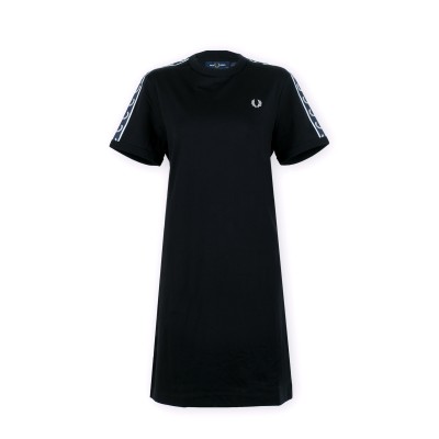 Tshirt Dress Taped Ringer Black Navy