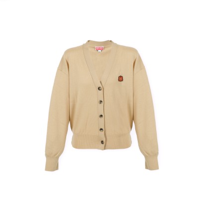 Cardigan Wool Boke Flower Tabacco