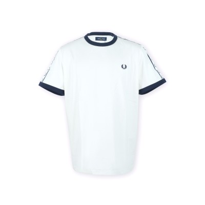 Tshirt Taped Ringer White Navy