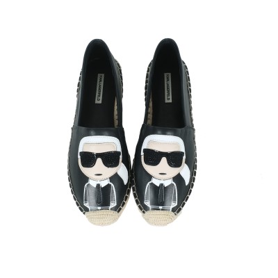 Kamini Karl Ikonik Slip On Black Leather