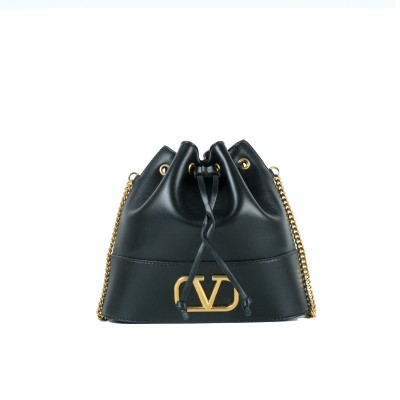 Vlogo Mini Bucket Bag In Nappa Signature Chain Black