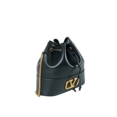 Vlogo Mini Bucket Bag In Nappa Signature Chain Black