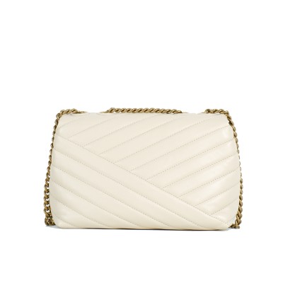 Kira Chevron Small Convertible Shoulder Bag New Cream