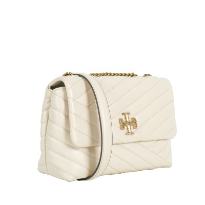 Kira Chevron Small Convertible Shoulder Bag New Cream