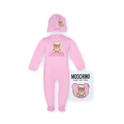 Baby 1Set Teddy Bear Sailor And Hat Light Pink