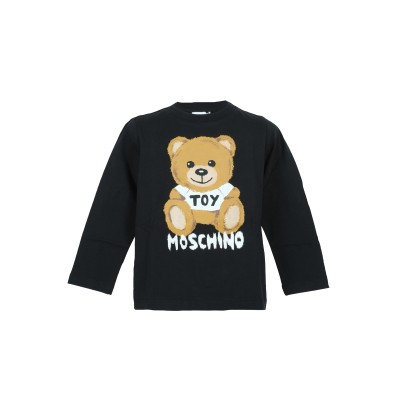 Kids Long Shirt Teddy Toy Logo Black