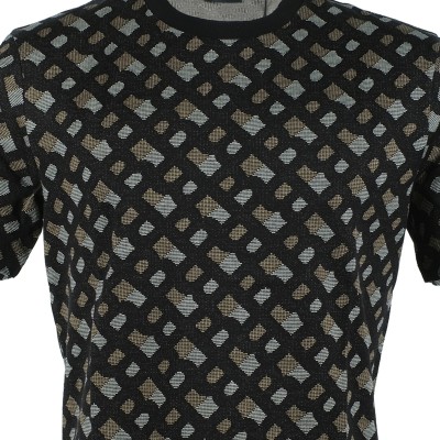 Tshirt Tiburt 391 With Monogram Jacquard Black Brown