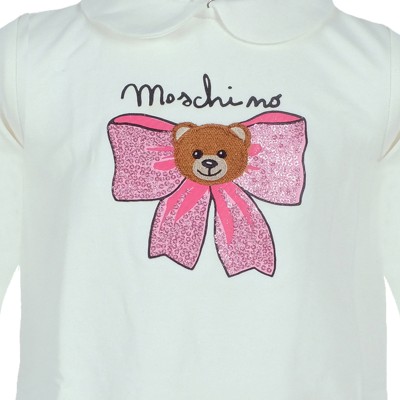 Kids Dress White Teddy Bear Logo