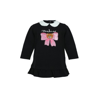 Kids Dress Black Teddy Bear Logo