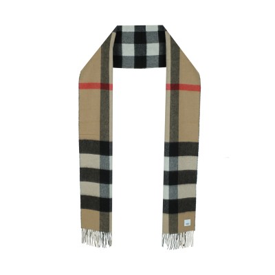 Reversible Check and Monogram Cashmere Scarf Black/White