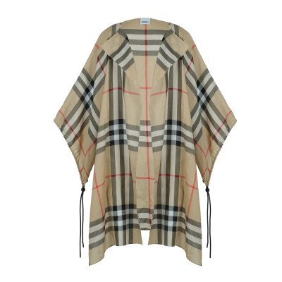 Check Cotton Cape Archive Beige