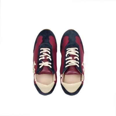 Sneakers Panelled Logo Patch Sedona Wine Perfect Navy