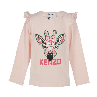 Kids Long Tshirt Giraffe Logo Peach