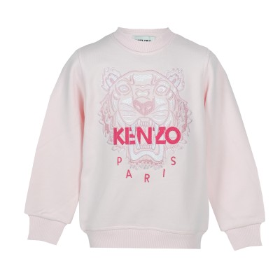 Kids Sweatshirt Tiger Light Pink Logo Fuschia