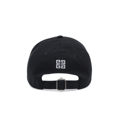 Baseball Cap Embroidered Black White