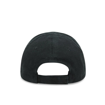 Hand Drawn BB Icon Cap in Black logo White Cotton Drill