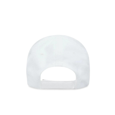 Hand Drawn BB Icon Cap in White logo Black Cotton Drill