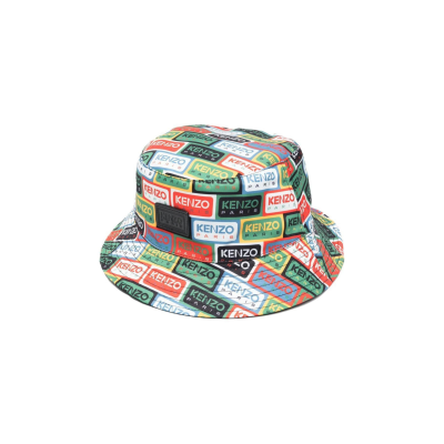 Bucket Hat Labels Reversible All Over Logo Multicolor