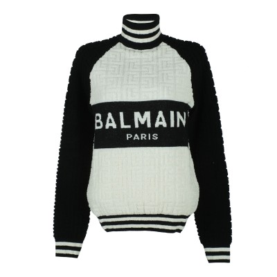 Turtleneck Sweater In Terry Monogram White/Black