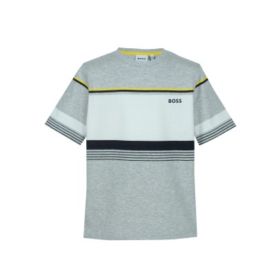 Kids Tshirt Stripe Grey White