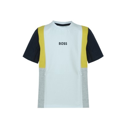 Kids Tshirt White Yellow With Logo Black