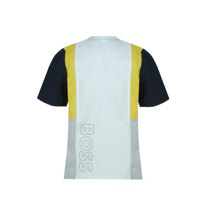 Kids Tshirt White Yellow With Logo Black