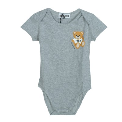 Baby Bodysuit Set Teddy Bear Grey Melange