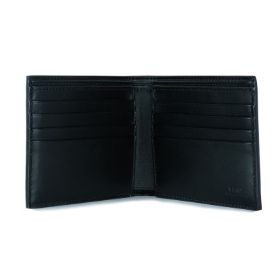 Shadow Diagonal Wallet in Black Leather