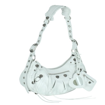 Le Cagole S Shoulder Bag Arena Lamb Optic White