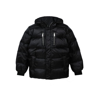 Kids Down Jacket Nylon Black All Over Logo