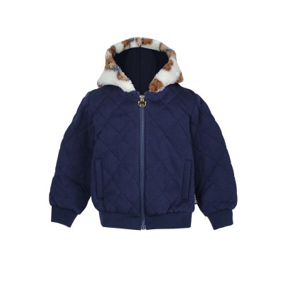 Kids Jacket Toy Bear With Zipper Blue Navy