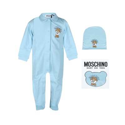 Baby 1 Set Logo Teddy Bear Toy With Hat Baby Sky Blue