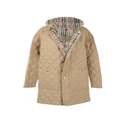 Kids Quilted Nylon Coat Archive Beige