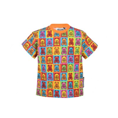 Kids Tshirt All Over Teddy  Bear Toy Multicolor