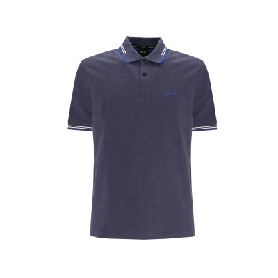 Polo Paul Curved 413 Navy Grey Logo Blue