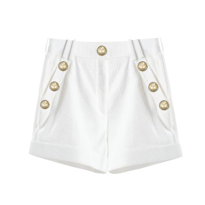 Short Pants White with Button