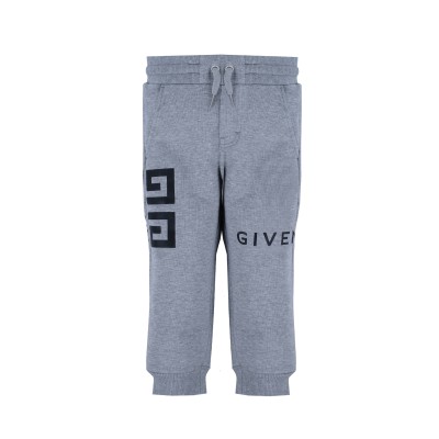 Kids Jogger Pants Grey 4G Logo Print Black