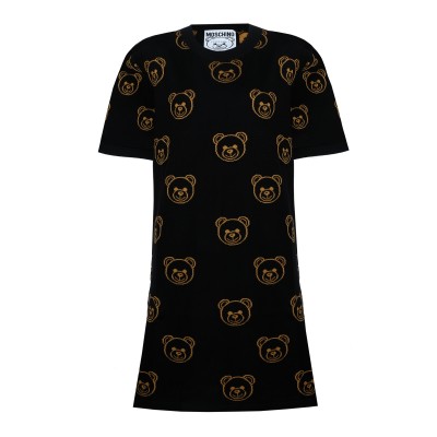 Dress Knit All Over Teddy Bear Wool Black