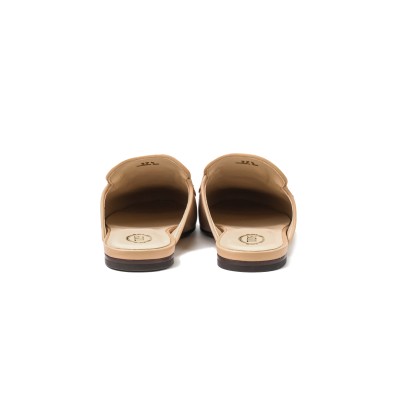 Kate Gommino Mules Leather Beige GHW