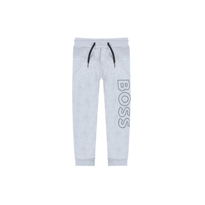 Kids Jogger Pants Grey Logo Black