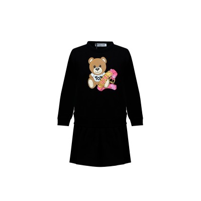 Baby Dress Teddy Bear Fleece Black