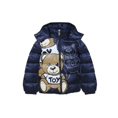 Kids Down Jacket Padded Teddy Bear Toy Navy