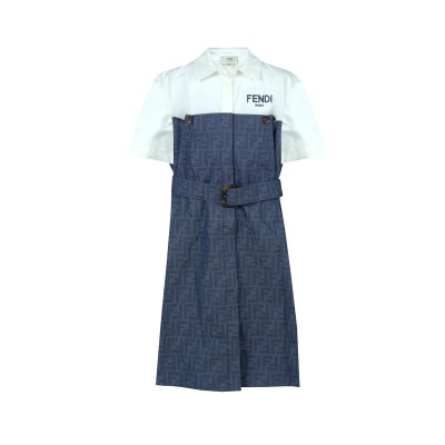 Kids Dress FF Jacquard Dark Blue Denim