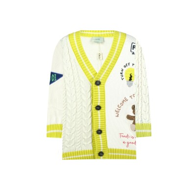 Kids Cardigan Bear Chalk